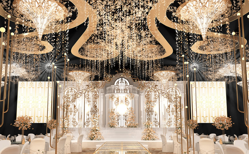 莱山花木兰喜事汇金色大厅效果展示